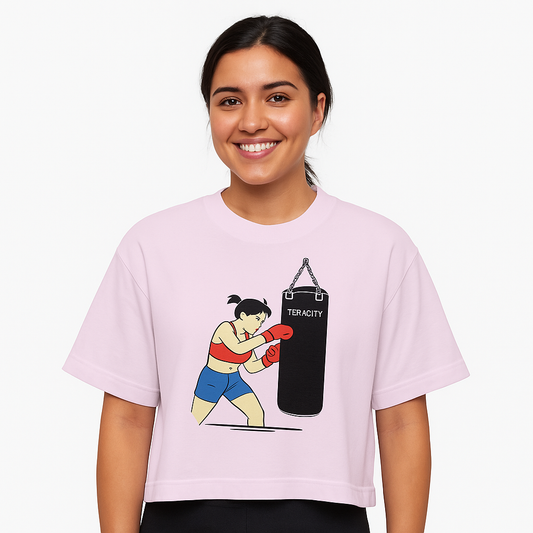 Tenacity - Women’s heavyweight boxy tee (Free Shipping)