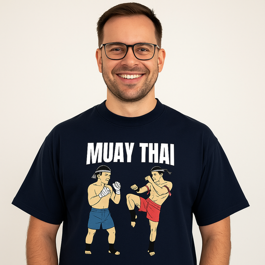 Muay Thai - Unisex organic oversized high neck t-shirt (Free Shipping)
